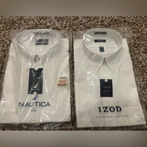 Izod and Nautica White Men's Dress Shirt